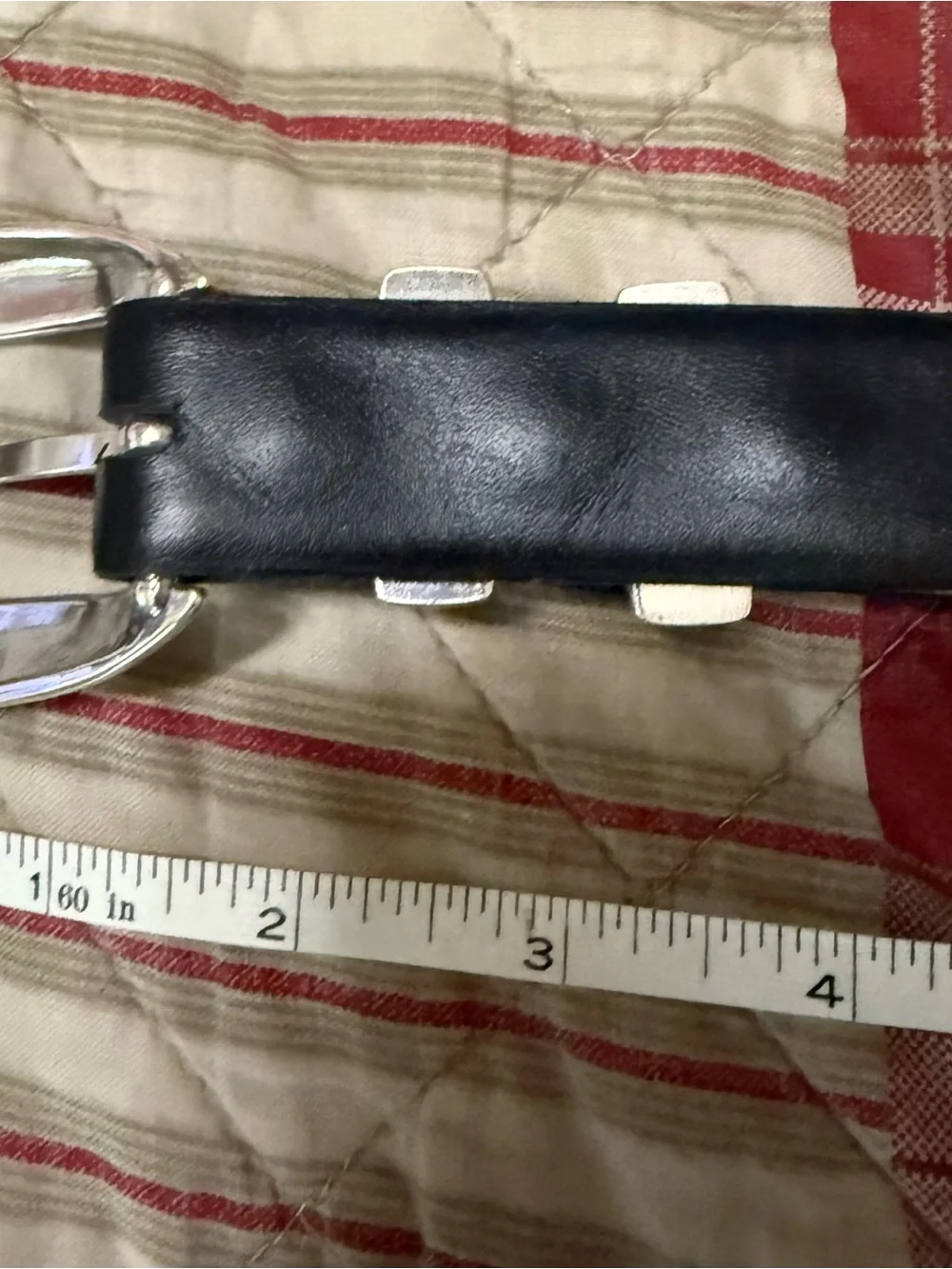 36” Black Leather Concho Belt with Silver Decorative Buckle